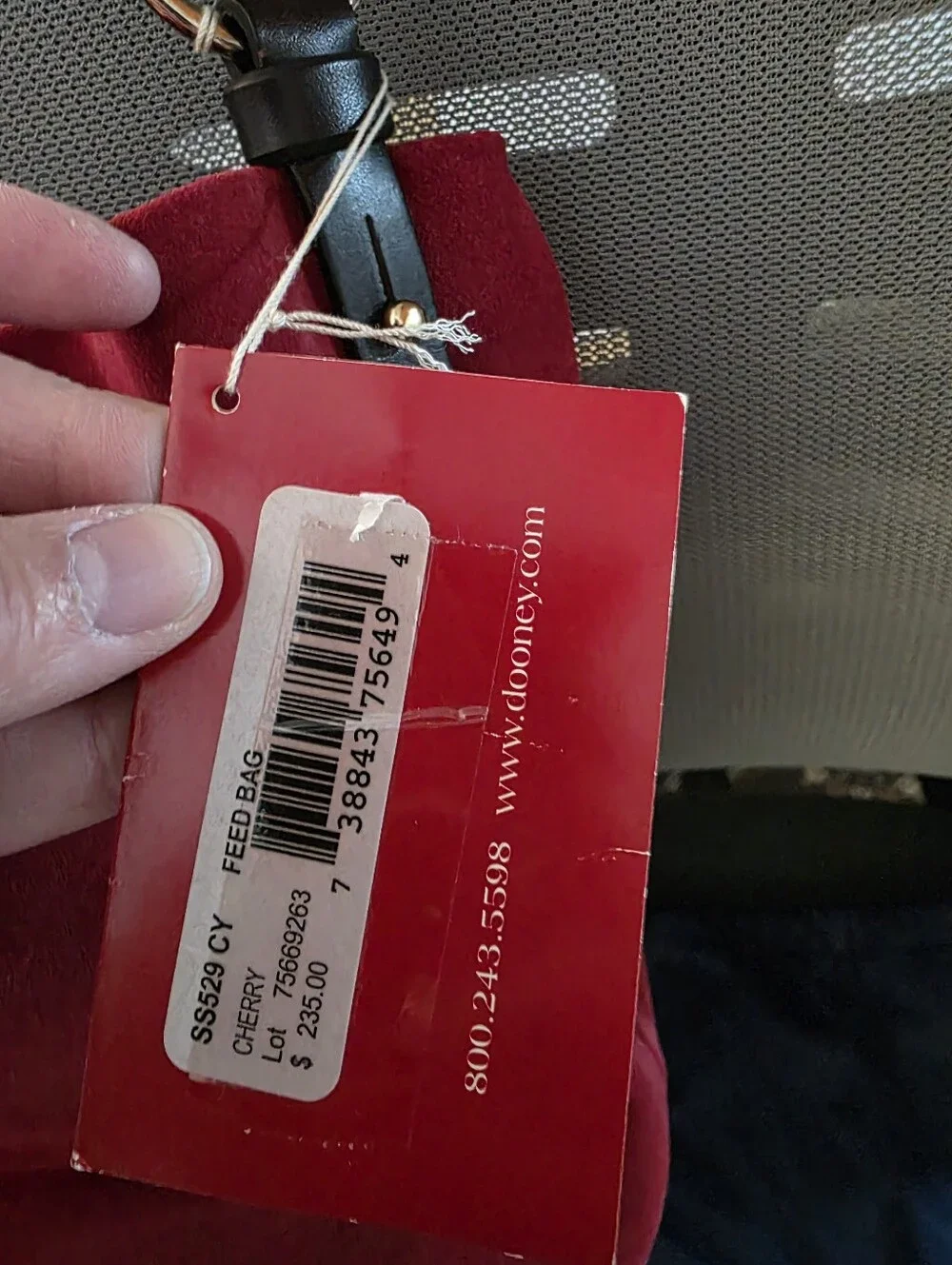 NWT Dooney & Bourke cherry red suede feed bag purse RARE! BNNU